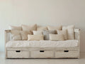Divano letto - Legno - 205x90x85 cm - Bianco - Shabby chic