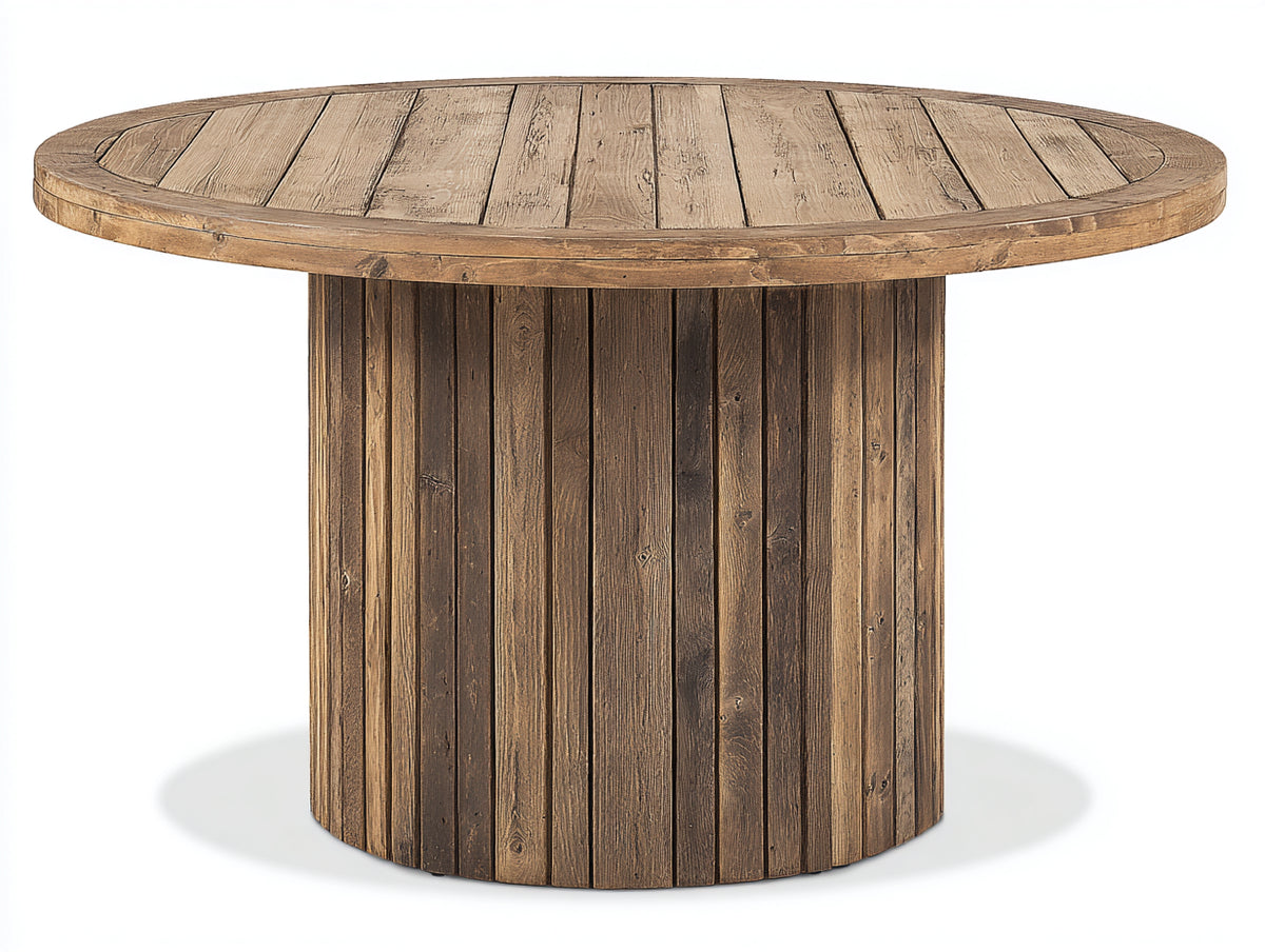 Tavolo da giardino - Teak massello - 140 x 140 x 76 cm - Marrone scuro - Stile rustico