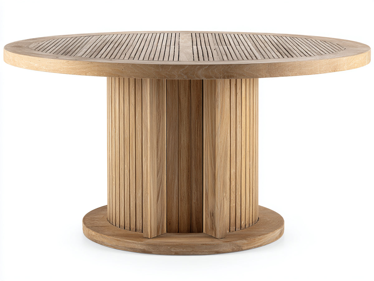 Tavolo da giardino - Teak massello - 150 x 150 x 76 cm - Beige legno - Design contemporaneo