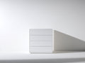 Cassettiera - Legno ingegnerizzato - 75 x 42 x 96 cm - Bianco satinato - Design essenziale
