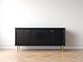 Mobile ingresso - Legno impiallacciato - 195 x 43 x 79 cm - Nero - Stile classico contemporaneo