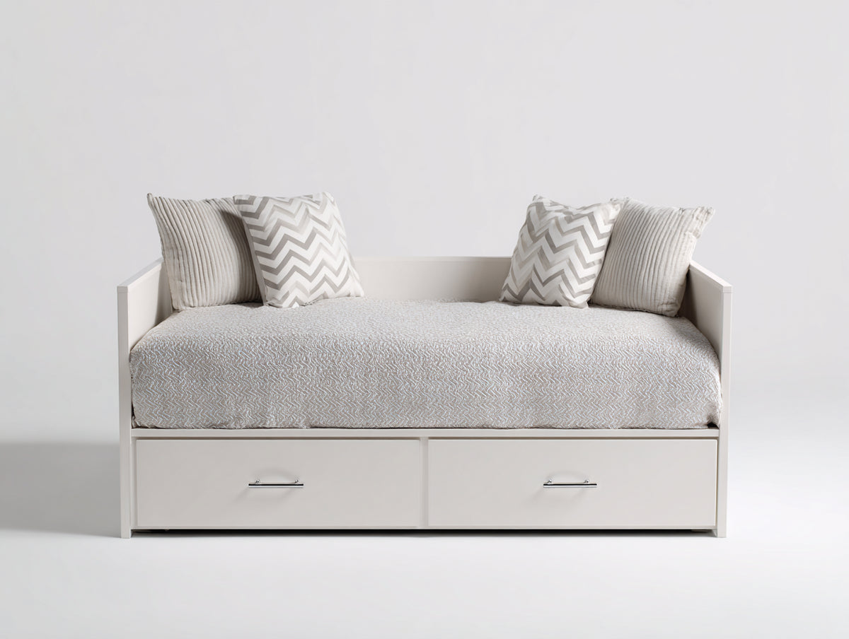 Divano letto - Legno - 205x95x82 cm - Bianco - Moderno minimalista