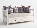 Divano letto - Legno - 208x96x88 cm - Bianco - Country classico