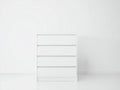 Cassettiera - Legno ingegnerizzato - 70 x 40 x 100 cm - Bianco opaco - Design minimalista