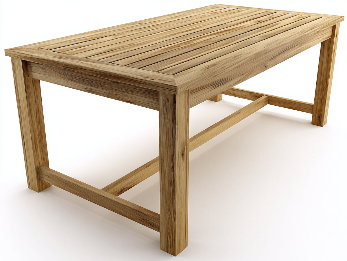 Tavolo da giardino - Teak massello - 180 x 90 x 76 cm - Marrone naturale - Stile classico