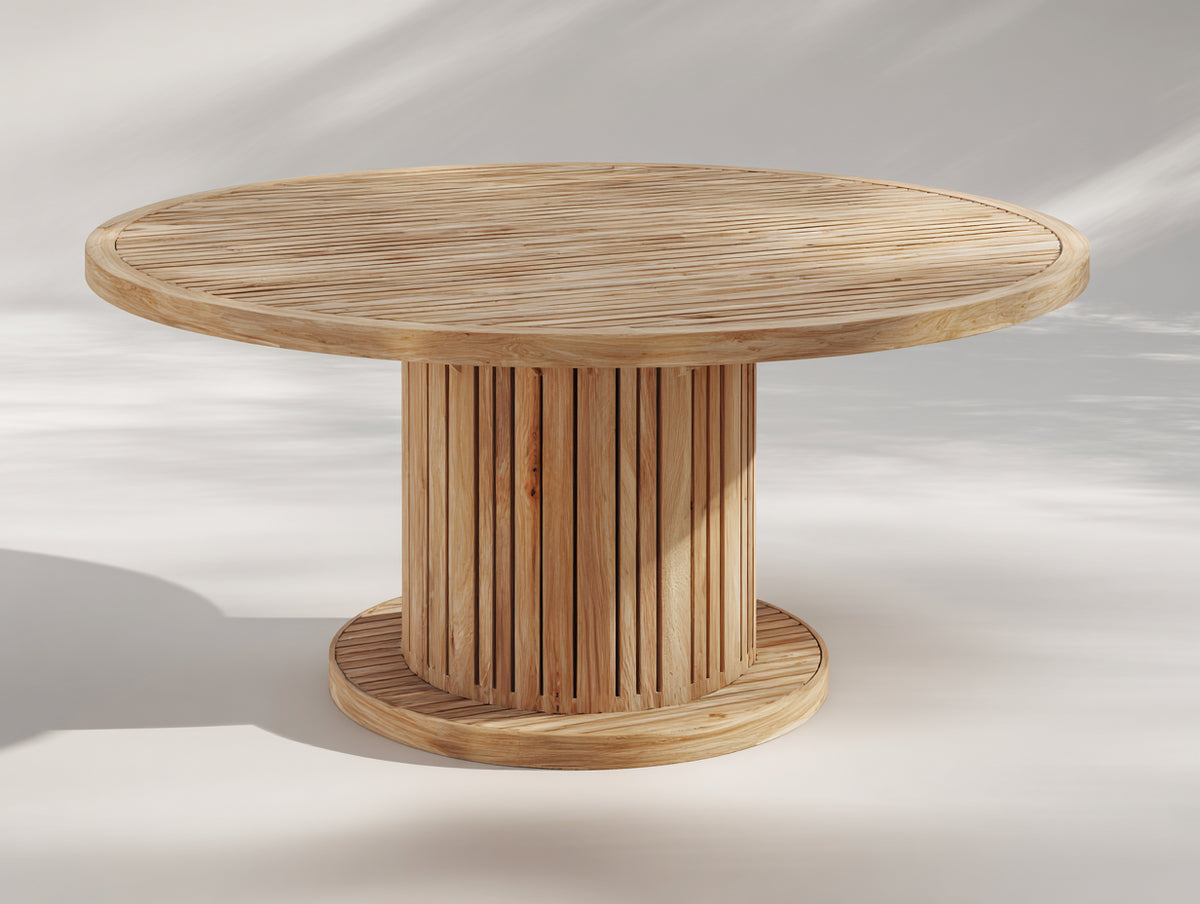 Tavolo da giardino - Teak massello - 150 x 150 x 75 cm - Marrone chiaro - Design contemporaneo