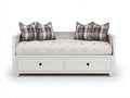Divano letto - Legno - 204x95x82 cm - Bianco - Minimalista contemporaneo