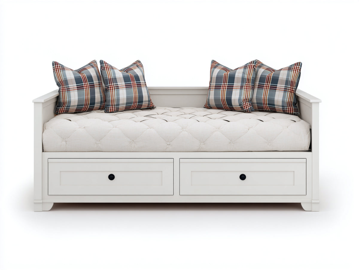 Divano letto - Legno - 204x95x82 cm - Bianco - Minimalista contemporaneo
