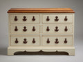 Cassettiera - Legno - 120 x 45 x 92 cm - Avorio-Marrone caldo - Stile classico