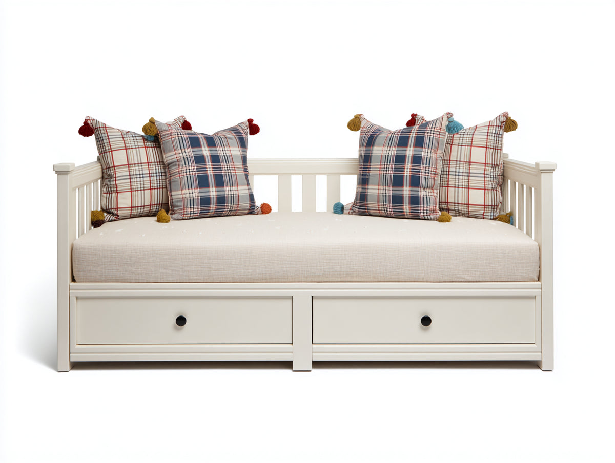 Divano letto - Legno - 195x92x86 cm - Bianco - Tradizionale