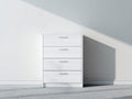 Cassettiera - Legno ingegnerizzato - 68 x 40 x 104 cm - Bianco frassino - Stile moderno