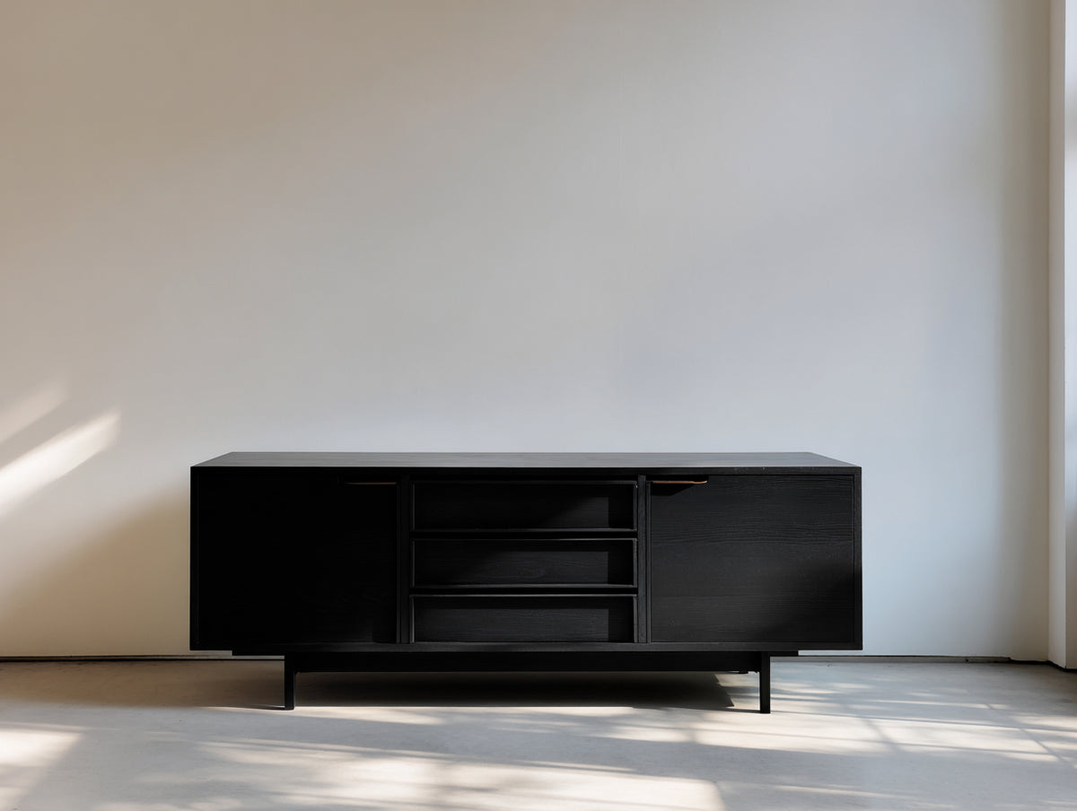 Mobile ingresso - Legno ingegnerizzato - 168 x 42 x 73 cm - Nero - Stile moderno
