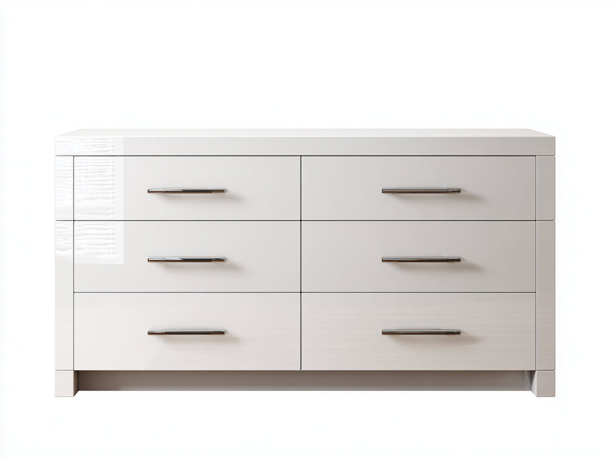 Cassettiera - Legno ingegnerizzato - 140x43x78 cm - Bianco - Contemporaneo