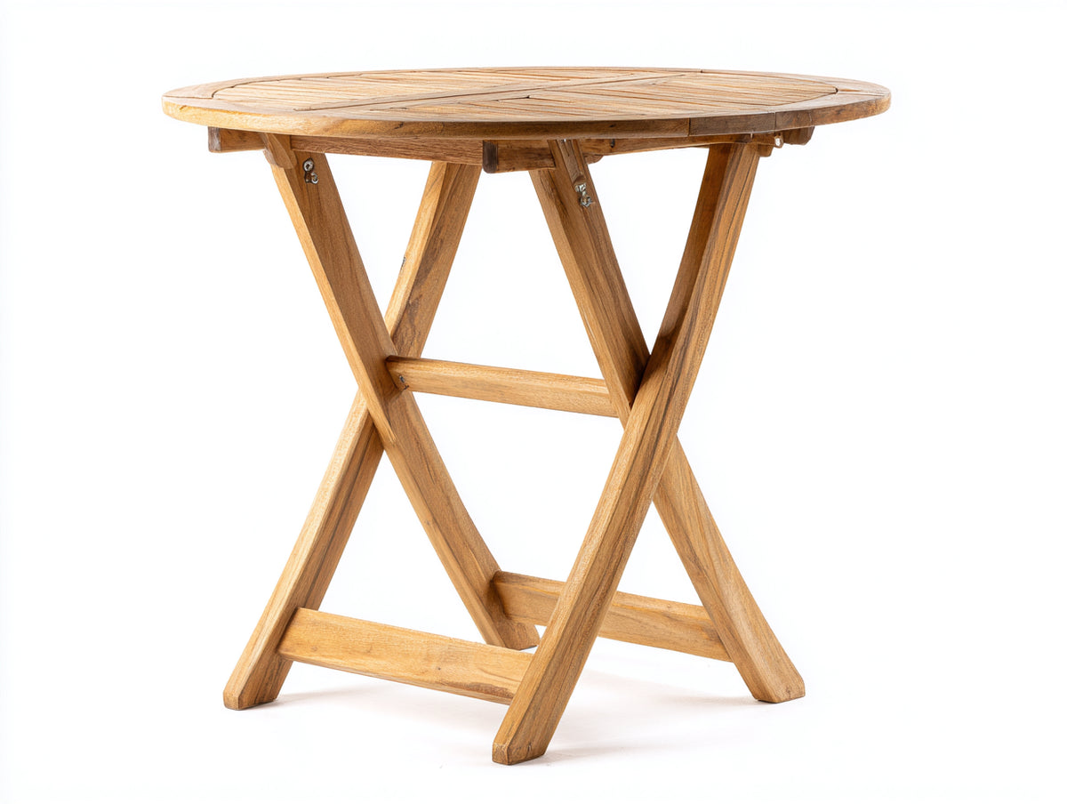 Tavolo da giardino - Teak massello - 70 x 70 x 74 cm - Marrone miele - Design pieghevole