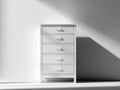 Cassettiera - Legno ingegnerizzato - 60x40x110 cm - Bianco - Moderno minimalista