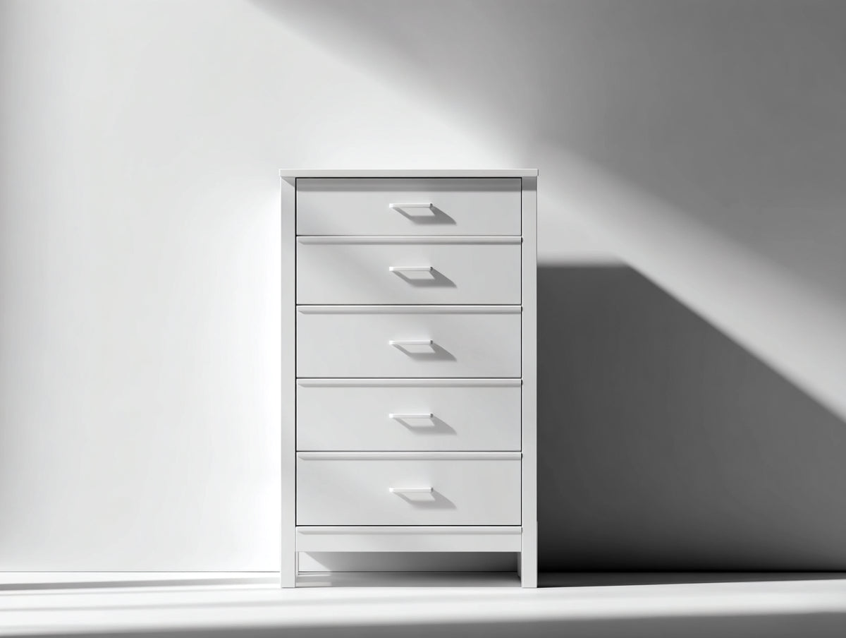 Cassettiera - Legno ingegnerizzato - 60x40x110 cm - Bianco - Moderno minimalista
