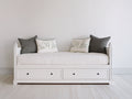 Divano letto - Legno - 200x95x88 cm - Bianco - Classico contemporaneo