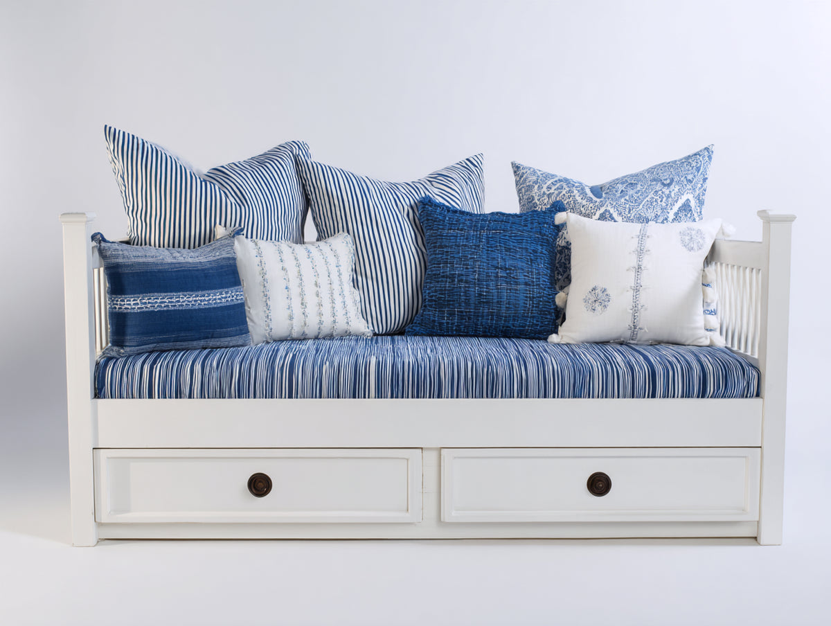 Divano letto - Legno - 204x95x87 cm - Bianco - Costiero contemporaneo