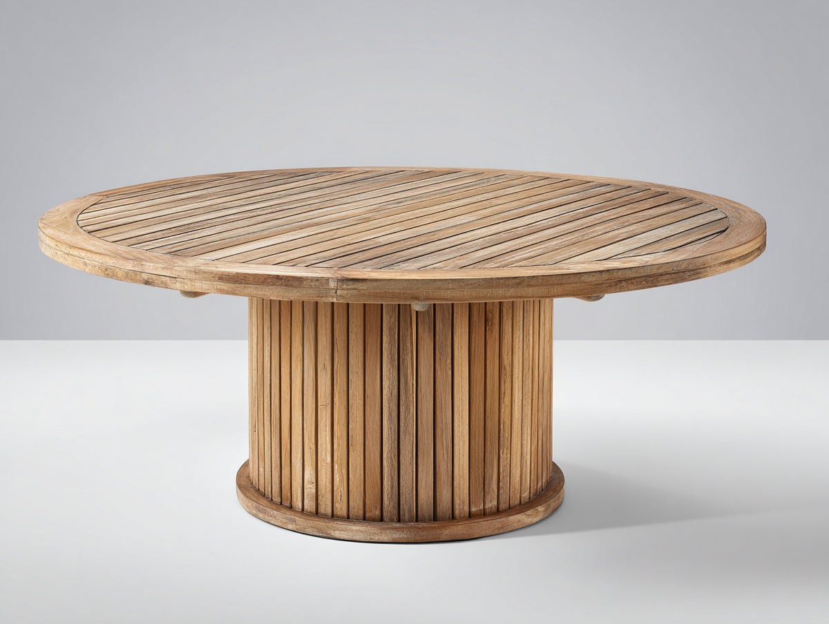 Tavolo da giardino - Teak massello - 150 x 150 x 76 cm - Marrone naturale - Stile contemporaneo
