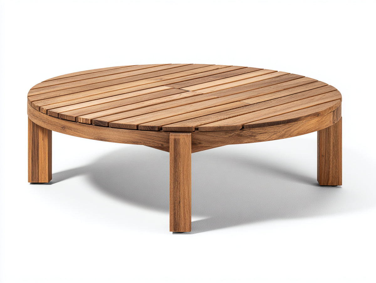 Tavolo da giardino - Teak massello - 110 x 110 x 42 cm - Marrone caldo - Stile moderno